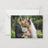 筆記体 手書き 結婚式 お礼 フォト ノートカード (正面)