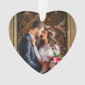 筆記体 赤い最初のクリスマス | 写真裏面 オーナメント (裏面)