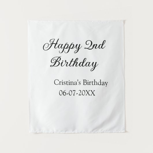 筆記具 シンプル ミニマル ハッピー 2歳の誕生日 タペストリー (正面)