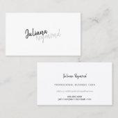 筆記手書きプロフェッショナルモダンb/w 名刺 (正面/裏面)