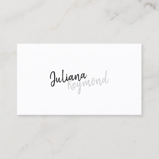 筆記手書きプロフェッショナルモダンb/w 名刺 (正面)