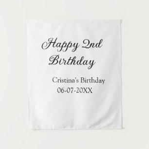 筆記 シンプル ミニマル ハッピー2歳の誕生日 タペストリー