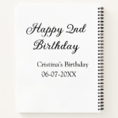 筆記 簡潔 ミニマル ハッピー2歳の誕生日 ノートブック (裏面)