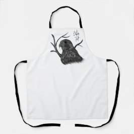 筆跡のある木の枝のペレグリン《鳥》ハヤブサ エプロン