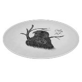 筆跡のある木の枝のペレグリン《鳥》ハヤブサ カッティングボード (角)