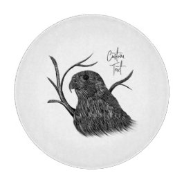 筆跡のある木の枝のペレグリン《鳥》ハヤブサ カッティングボード