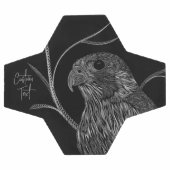 筆跡のある木の枝のペレグリン《鳥》ハヤブサ サッカーボール (フラット)