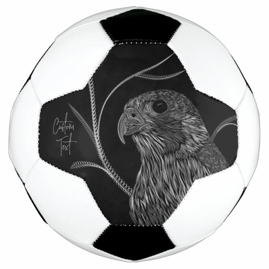 筆跡のある木の枝のペレグリン《鳥》ハヤブサ サッカーボール (正面)