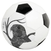 筆跡のある木の枝のペレグリン《鳥》ハヤブサ サッカーボール (3/4)