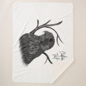 筆跡のある木の枝のペレグリン《鳥》ハヤブサ シェルパブランケット (正面)