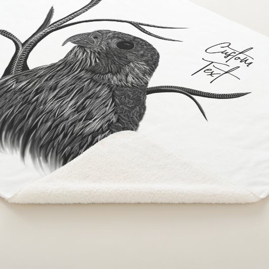 筆跡のある木の枝のペレグリン《鳥》ハヤブサ シェルパブランケット (3/4)