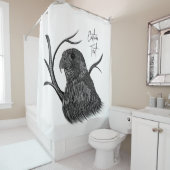 筆跡のある木の枝のペレグリン《鳥》ハヤブサ シャワーカーテン (インサイチュ)