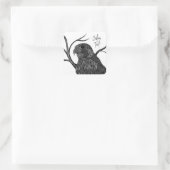 筆跡のある木の枝のペレグリン《鳥》ハヤブサ スクエアシール (バッグ)