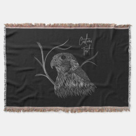 筆跡のある木の枝のペレグリン《鳥》ハヤブサ スローブランケット