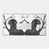 筆跡のある木の枝のペレグリン《鳥》ハヤブサ デスクマット (キーボード&マウス)