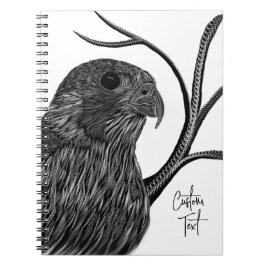 筆跡のある木の枝のペレグリン《鳥》ハヤブサ ノートブック