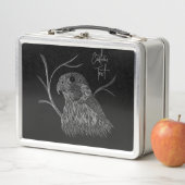 筆跡のある木の枝のペレグリン《鳥》ハヤブサ メタルランチボックス (インサイチュ)