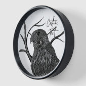筆跡のある木の枝のペレグリン《鳥》ハヤブサ 壁時計 (傾斜)