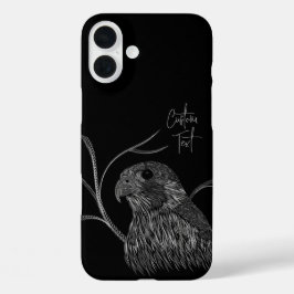 筆跡のある木の枝のペレグリン《鳥》ハヤブサ iPhone 16 PLUSケース