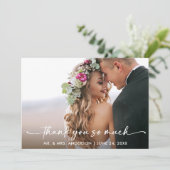 筆跡インクペン結婚の写真 サンキューカード (スタンド正面)