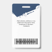 筆跡ストローク社員写真、バーコード、ロゴ、名前 バッジ (裏面)