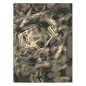 「筆跡」で汚れた曲がったベージュの正方形 テーブルクロス (正面)