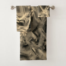 「筆跡」で汚れた曲がったベージュの正方形 バスタオルセット