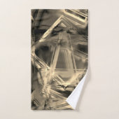 「筆跡」で汚れた曲がったベージュの正方形 バスタオルセット (ハンドタオル)