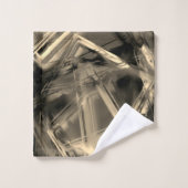 「筆跡」で汚れた曲がったベージュの正方形 バスタオルセット (ウォッシュタオル)