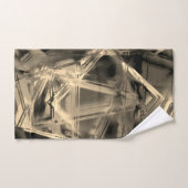 「筆跡」で汚れた曲がったベージュの正方形 バスタオルセット (ハンドタオル)