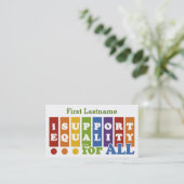 等しい権利のカスタムな名刺 名刺 (スタンド正面)