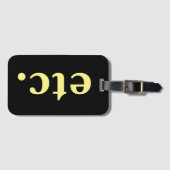 等トレンディーブラック&イエローはっきりしたタイポグラフィ旅行 ラゲッジタグ (正面横)