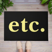 等トレンディーブラック&イエローはっきりしたタイポグラフィ ドアマット