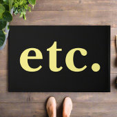 等トレンディーブラック&イエローはっきりしたタイポグラフィ ドアマット