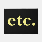 等トレンディーブラック&イエローはっきりしたタイポグラフィ ドアマット (正面)