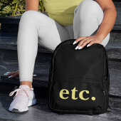 等トレンディーブラック&イエローはっきりしたタイポグラフィ プリントバックパック