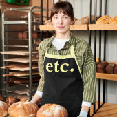 等トレンディーモダンブラック&イエローはっきりしたタイポグラフィ エプロン