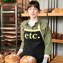 等トレンディーモダンブラック&イエローはっきりしたタイポグラフィ エプロン
