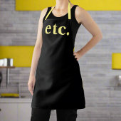 等トレンディーモダンブラック&イエローはっきりしたタイポグラフィ エプロン