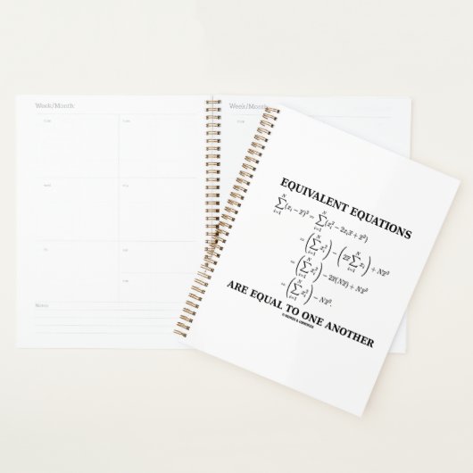 等価方程式は互いに等しい プランナー手帳 (ディスプレー)