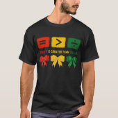 等値は素晴らし割算より黒いヒスト Tシャツ (正面)
