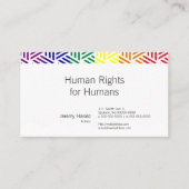 等大の織り方の虹の旗 名刺 (正面)