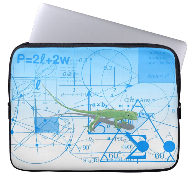 等式カラフル幾何学デザイントカゲ ラップトップスリーブ (正面)