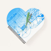 等式カラフル幾何学デザイントカードハート ノートブック (正面)