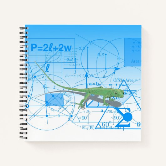 等式カラフル幾何学デザイントカード正方形 ノートブック (正面)