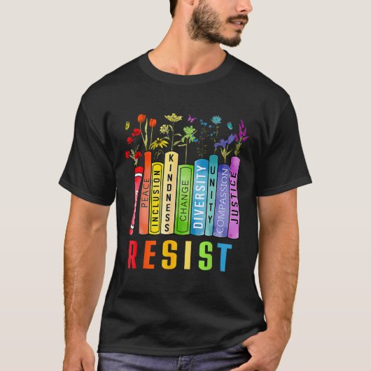 等権本フラワートランプ女性の権利フェミニー Tシャツ (正面)