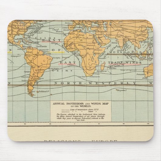 等温、風、宗教ヨーロッパ マウスパッド (正面)