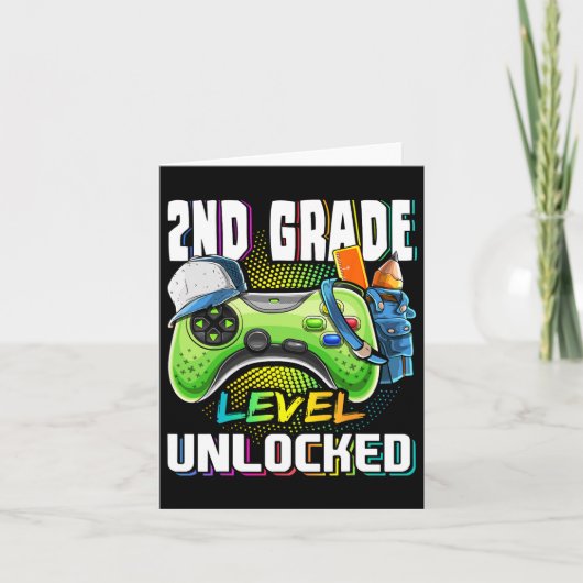 等級レベルのロック解除されたビデオゲーム新学期少年 カード (正面)