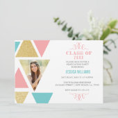 等角三角形の卒業の招待 招待状 (スタンド正面)