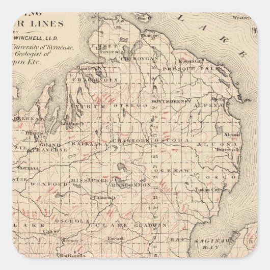 等高線を表示するミシガン スクエアシール (正面)